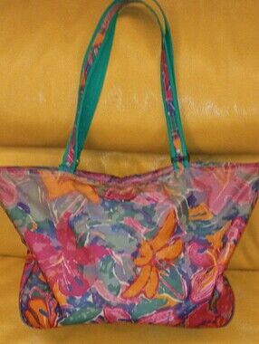 Ken Done Vintage Colorful Floral Tote